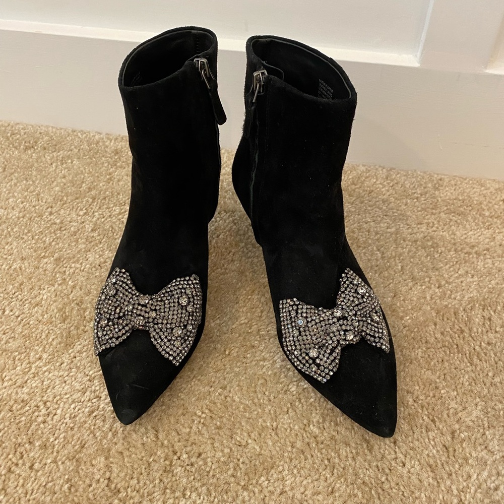 Tory Burch Leather Kitten Heel Booties